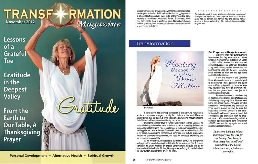 Parvati in Transformation Magazine November 2012